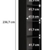 Het binnenwerk van de kast met afmetingen