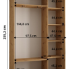 Afmetingen 150cm/45/235