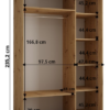 Afmetingen 150cm/60/235