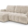 Hoekbank CARLOS linkshoekig, in rib stof beige