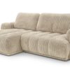 Hoekbank CARLOS linkshoekig, in rib stof creme