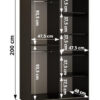 Schuifdeurkast RUBINO 100 cm — afmetingen