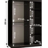 Schuifdeurkast RUBINO 120 cm — afmetingen