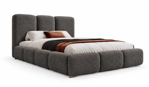 Antraciet gestoffeerd bed MAFFO met hoog hoofdbord – Abriamo 01