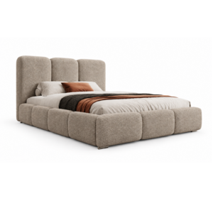 Beige gestoffeerd bed MAFFO met hoog hoofdbord – Abriamo 03