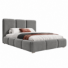 Grijze gestoffeerd bed MAFFO met hoog hoofdbord – Kronos 15