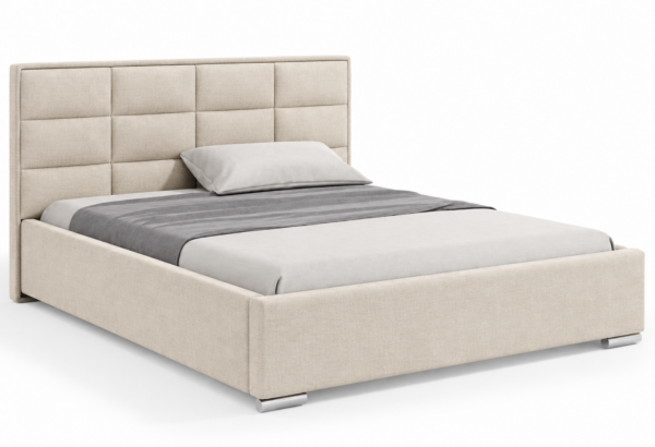 Crème gestoffeerd bed MOET met hoog hoofdbord