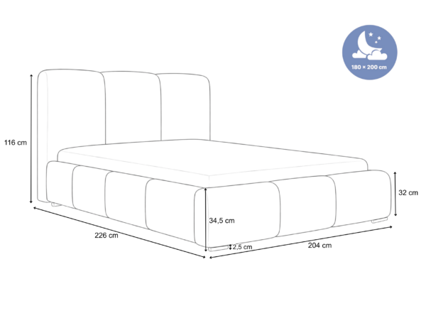 Bed MAFFO Afmetingen 180x200