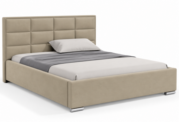 Beige gestoffeerd bed MOET met hoog hoofdbord