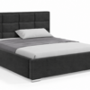 Moet gestoffeerd bed met opbergruimte in meubelstof Casablanca 2315, voorzien van een hoog hoofdbord met elegante vierkante vlakverdeling.