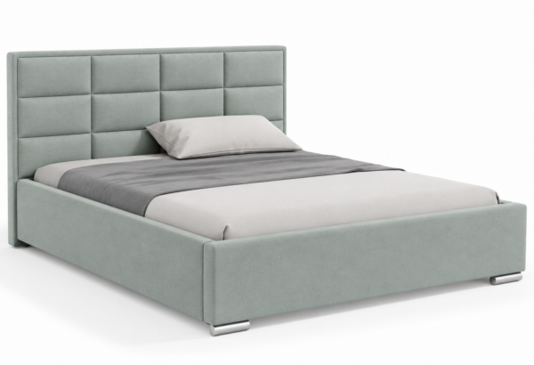 Mintgroen gestoffeerd bed MOET met hoog hoofdbord