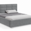 Moet gestoffeerd bed met opbergruimte in meubelstof Casablanca 2314, voorzien van een hoog hoofdbord met elegante vierkante vlakverdeling.