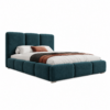 Donkerblauw gestoffeerd bed MAFFO met hoog hoofdbord – Kronos 04