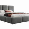 Donkergrijs gestoffeerd bed MAFFO met hoog hoofdbord – Magic Velvet 2217