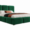 Donkergroen gestoffeerd bed MAFFO met hoog hoofdbord – Magic Velvet 2225
