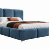 Blauw gestoffeerd bed MAFFO met hoog hoofdbord – Magic Velvet 2233
