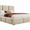 Crèmekleurig gestoffeerd bed MAFFO met hoog hoofdbord – Magic Velvet 2253