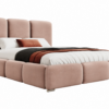 Oudroze gestoffeerd bed MAFFO met hoog hoofdbord – Magic Velvet 2257
