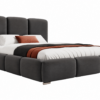 Antraciet gestoffeerd bed MAFFO met hoog hoofdbord – Magic Velvet 2273