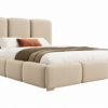 Beige gestoffeerd bed MAFFO met hoog hoofdbord – Magic Velvet 2282