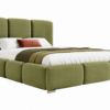 Olijfgroen gestoffeerd bed MAFFO met hoog hoofdbord – Magic Velvet 2294