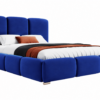 Kobaltblauw gestoffeerd bed MAFFO met hoog hoofdbord – Magic Velvet 2297